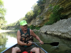 Canoeing the Middle Bosque with its Limestone Cliffs